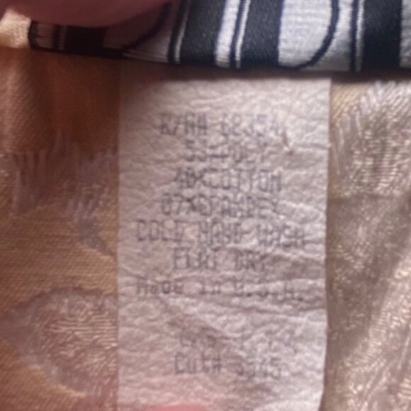 Vintage Ivory Floral Satin Sleeveless Top Belted Accent Side Zip Closure - Picture 8 of 8